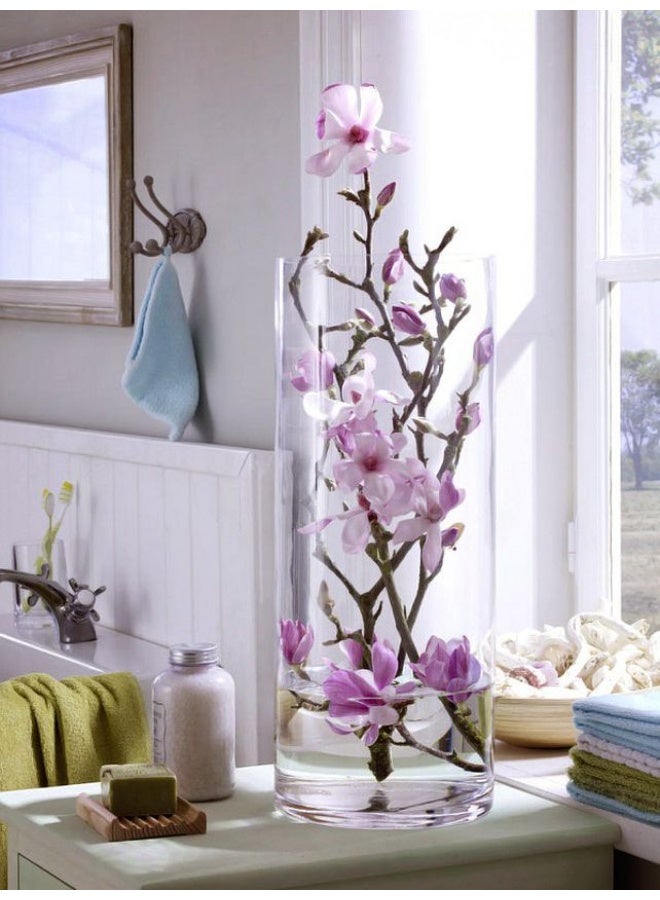 Glass Cylinder Vase -, Clear Crystal Fl - Image 4
