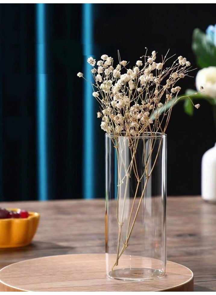 Glass Cylinder Vase -, Clear Crystal Fl - Image 3