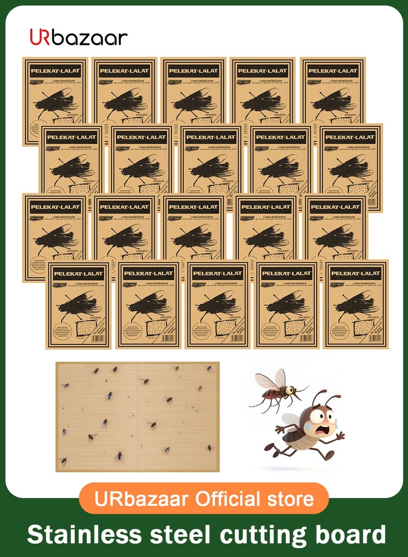 URbazaar 20 Pcs Fly sticker Sticky Traps for Indoor or Outdoor Use, Flying Insects Catcher Such as Fruit Fly, Aphids, Whiteflies, Leafminers, Mosquitos, Fungus Gnats - Image 1