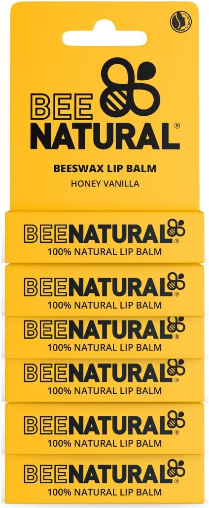 Bee Natural 100 Natural Moisturising Lip Balm Honey Vanilla Pack of 6