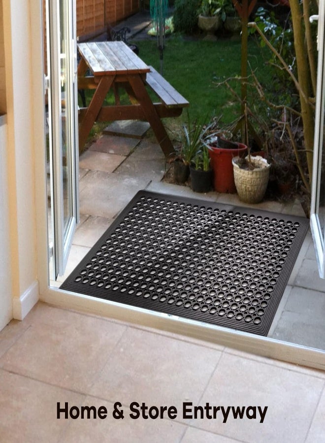 AKDC Anti Fatigue Rubber Floor Mats Restaurant Kitchen Drainage Mat Door Mats Durable Non-Slip Bar Floor Mat Utility Mat Indoor Outdoor Wet Area Use 20" X 39" Black - Image 3
