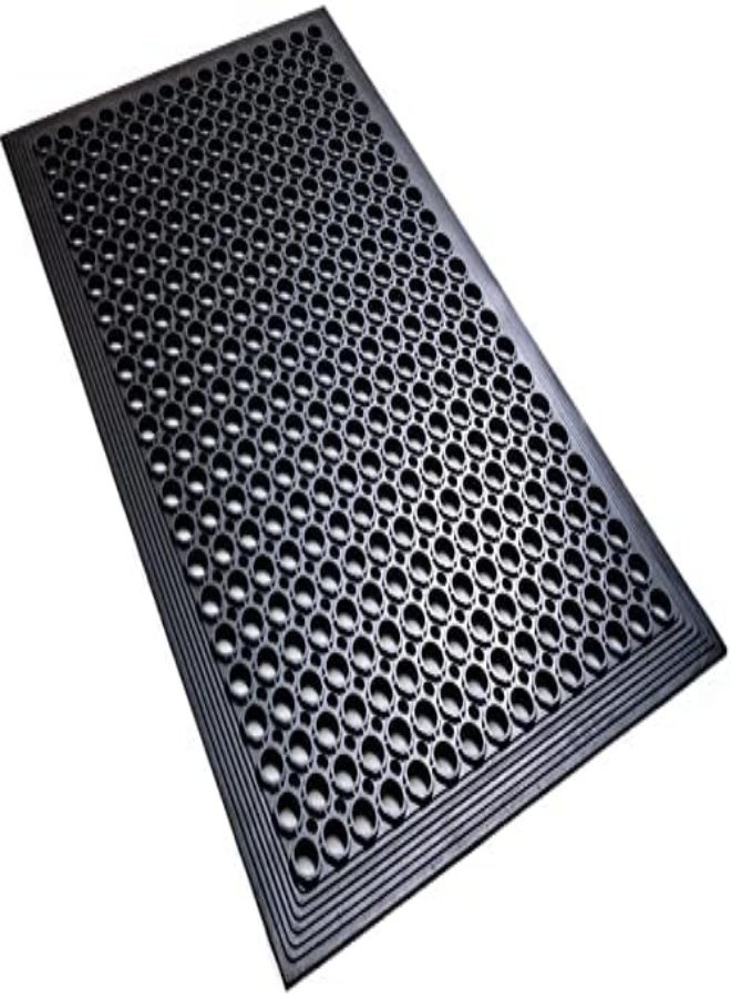 AKDC Anti Fatigue Rubber Floor Mats Restaurant Kitchen Drainage Mat Door Mats Durable Non-Slip Bar Floor Mat Utility Mat Indoor Outdoor Wet Area Use 20" X 39" Black - Image 2