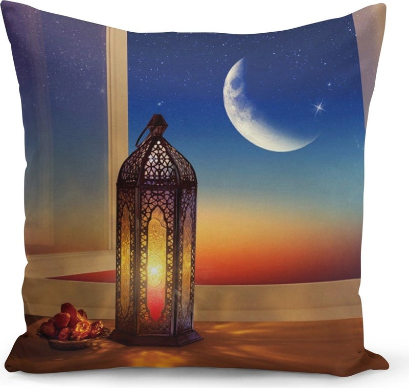 Filamente Ramadan Special Patterned Double Sided Digital Printed Cushion Cover 