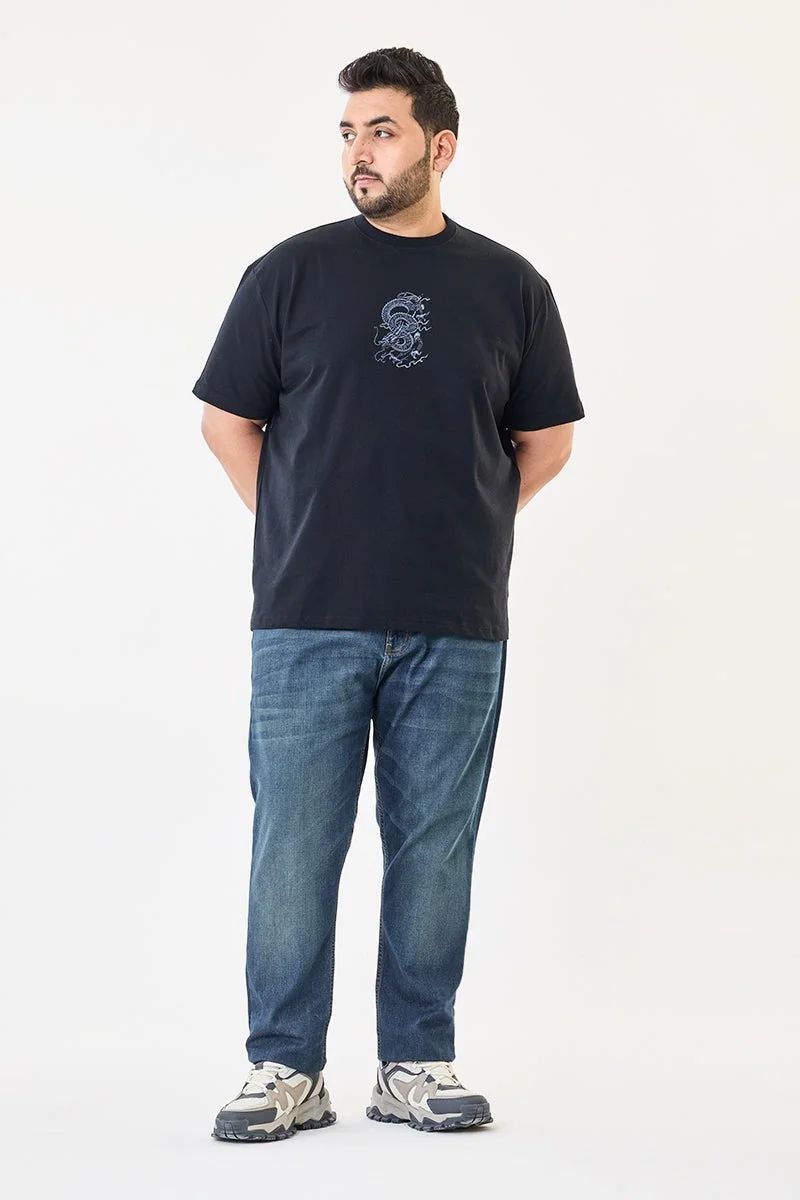 SNITCH Warrior Embroidered Puff Print Oversized Plus T-Shirt