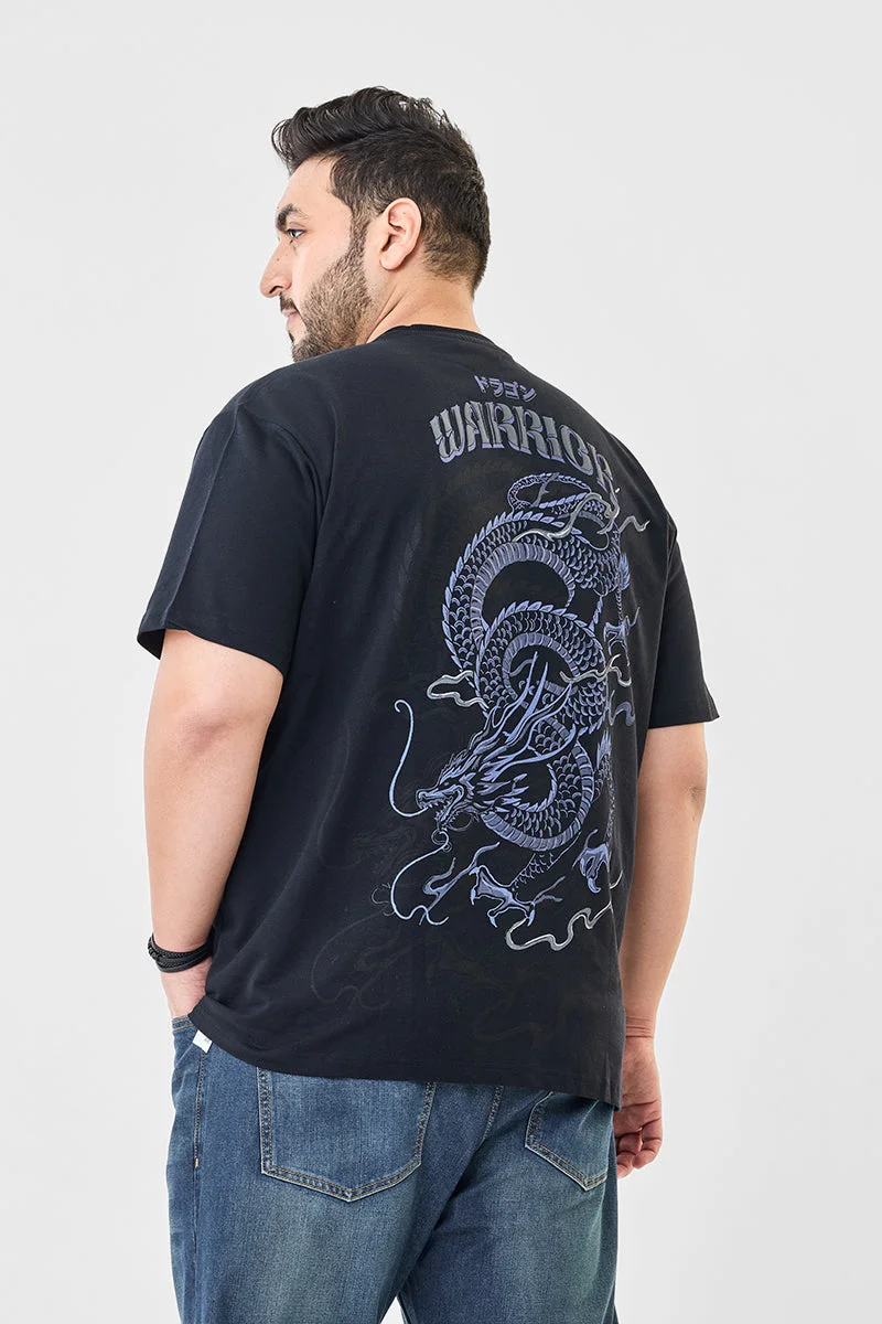 SNITCH Warrior Embroidered Puff Print Oversized Plus T-Shirt