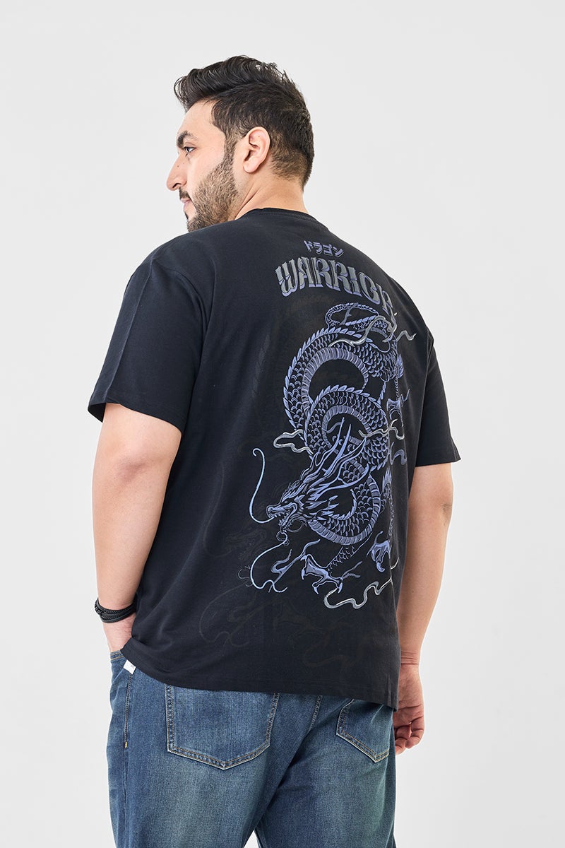 SNITCH Warrior Embroidered Puff Print Oversized Plus T-Shirt - Image 1