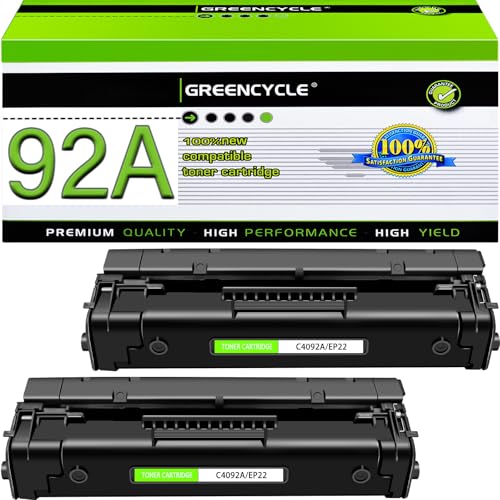 greencycle Compatible Toner Cartridge Replacement for HP 92A C4092A EP-22 LBP-800 810 1110 1120 Laserjet 1100 1100A 1100ASE 1100AXI LaserJet-1100SE-1100XI-3200-3200M-3200SE (Black, 2-Pack) - Image 1