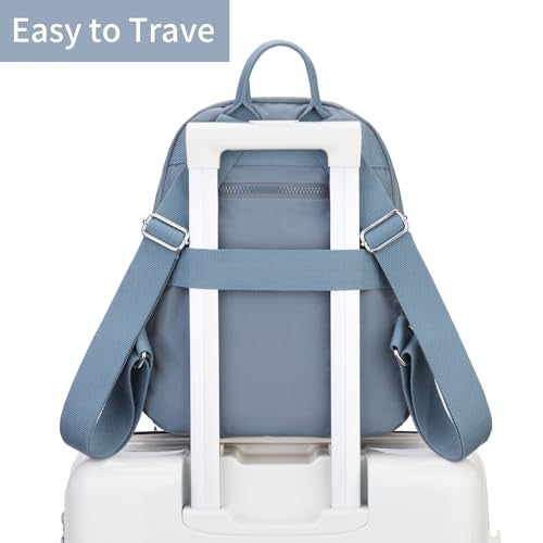 Tanweibago Mini Nylon Women Backpacks,11L Small Ladies backpacks Casual Lightweight Women Shopping Travel Daypack (Light Blue) - Image 5