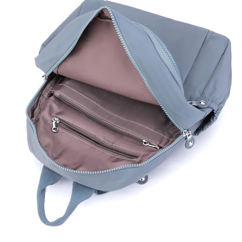 Tanweibago Mini Nylon Women Backpacks,11L Small Ladies backpacks Casual Lightweight Women Shopping Travel Daypack (Light Blue) - Image 3
