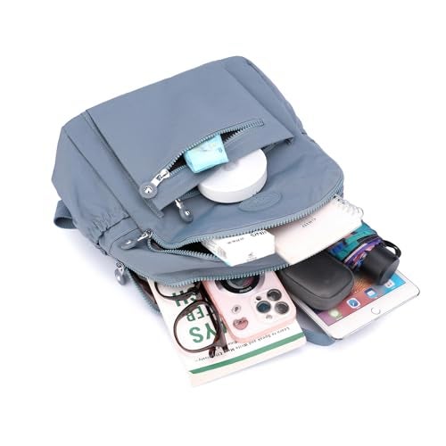Tanweibago Mini Nylon Women Backpacks,11L Small Ladies backpacks Casual Lightweight Women Shopping Travel Daypack (Light Blue) - Image 2