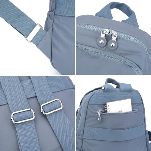Tanweibago Mini Nylon Women Backpacks,11L Small Ladies backpacks Casual Lightweight Women Shopping Travel Daypack (Light Blue) - Image 4