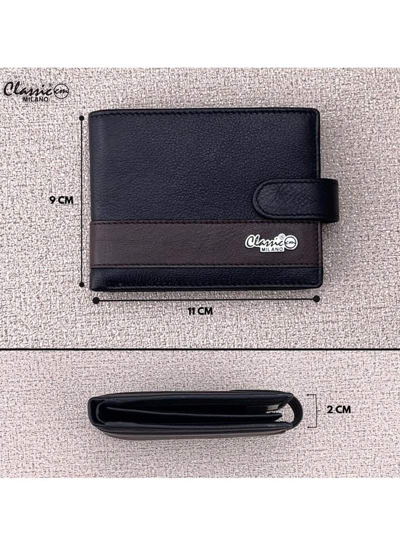 Classic Milano Black Brown (CNH-12) Classic Milano Genuine Leather Wallet for Men – Slim Bifold Men’s Wallet with RFID Blocking, Multiple Card Slots – Stylish Mens Purse Wallets Gift for Husband, Father for Men | Best Price UAE