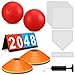 Poen 19 Pcs Sports Kickball Set Including 2 Pcs 10 Inch Playground Ball with Air Pump 5 Rubber Bases 10 Foul Marker Discs and a Flip Scoreboard for Adults Outdoor Backyard Game - Image 2