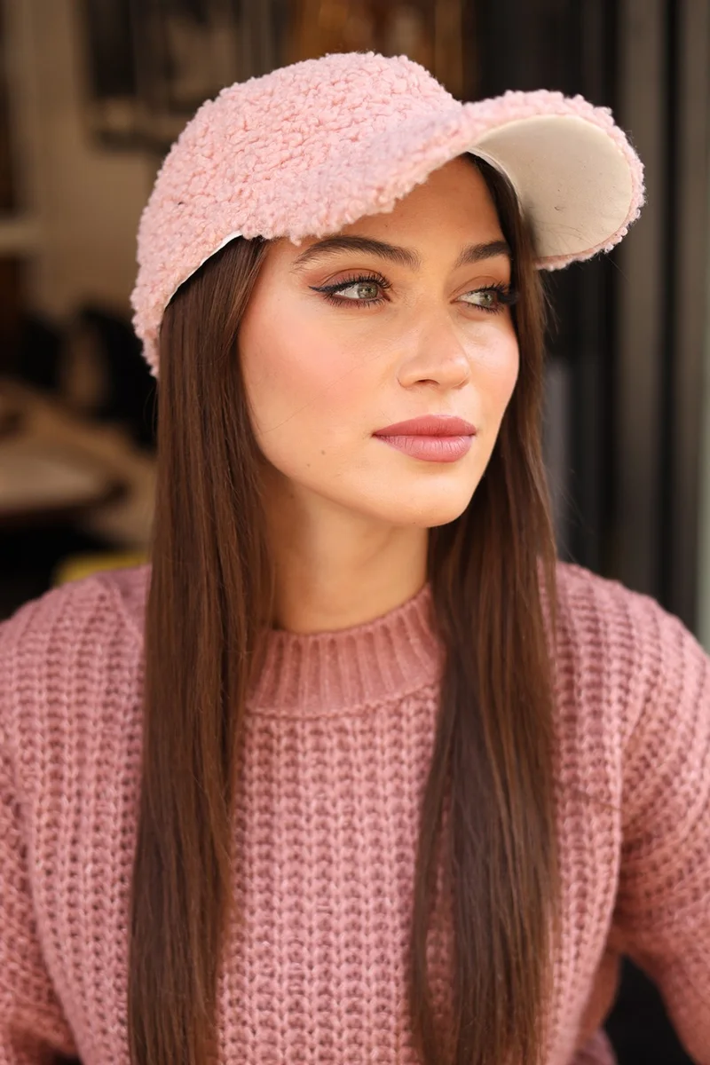 Remsa Mayo Remsa Swimwear Women Curly Plush Cap Hat Rkş-07 Powder