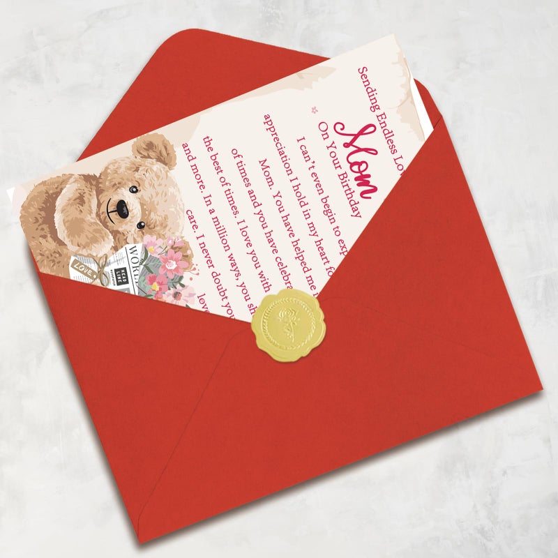 Mcduldul Birthday Card for Mom | Happy Mom Birthday Gifts from Daughter Son Kids | Mother's Day Gifts for Women Her | 5.3 x 8.0 Inch Greeting Cards with Envelope - Image 5