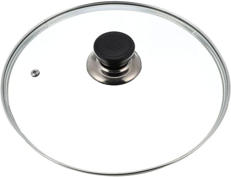 OSALADI Tempered Glass Lid with Bakelite Knob Pots Skillets Ventd Lid Heat Resistant Cookware Handle Universal Pans Pots Cover for Frying Pan Woks 30cm - Image 1