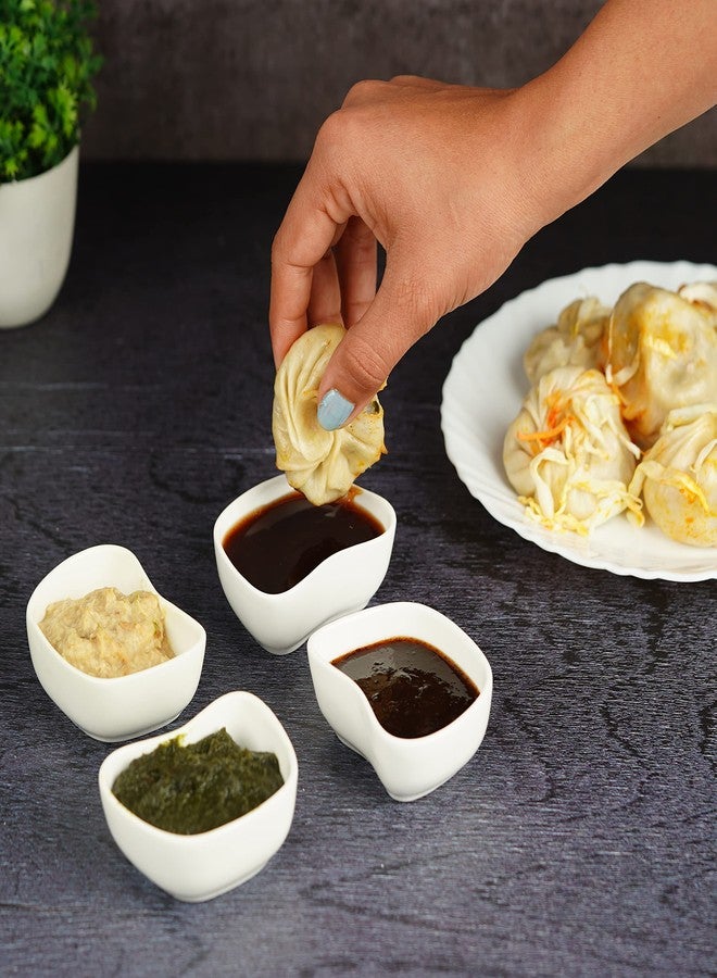 Dandy lines England by DATA Dandy Lines Fine Bone China Raj Chutney Bowl, Sauce Bowls, 27002, Pack of 6 - Image 1