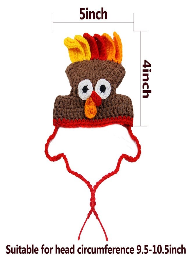 Asikkon Pet Thanksgiving Hat Turkey Hat for Cat Knitted Kitten Headband for Costumes Crochet Cute Cap Accessories and Party Favors - Image 2