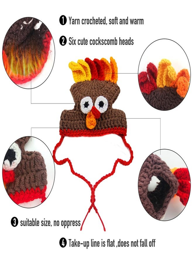 Asikkon Pet Thanksgiving Hat Turkey Hat for Cat Knitted Kitten Headband for Costumes Crochet Cute Cap Accessories and Party Favors - Image 3