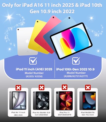 Cantis Case for iPad A16 11 Inch 2025/ iPad 10th Generation 2022 (10.9 inch) with Screen Protector & Pencil Holder, 11th Generation Case with Larger Stable Stand, Clear - Image 2