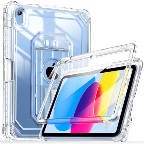 Cantis Case for iPad A16 11 Inch 2025/ iPad 10th Generation 2022 (10.9 inch) with Screen Protector & Pencil Holder, 11th Generation Case with Larger Stable Stand, Clear - Image 1