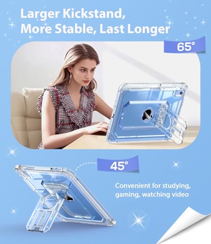 Cantis Case for iPad A16 11 Inch 2025/ iPad 10th Generation 2022 (10.9 inch) with Screen Protector & Pencil Holder, 11th Generation Case with Larger Stable Stand, Clear - Image 4