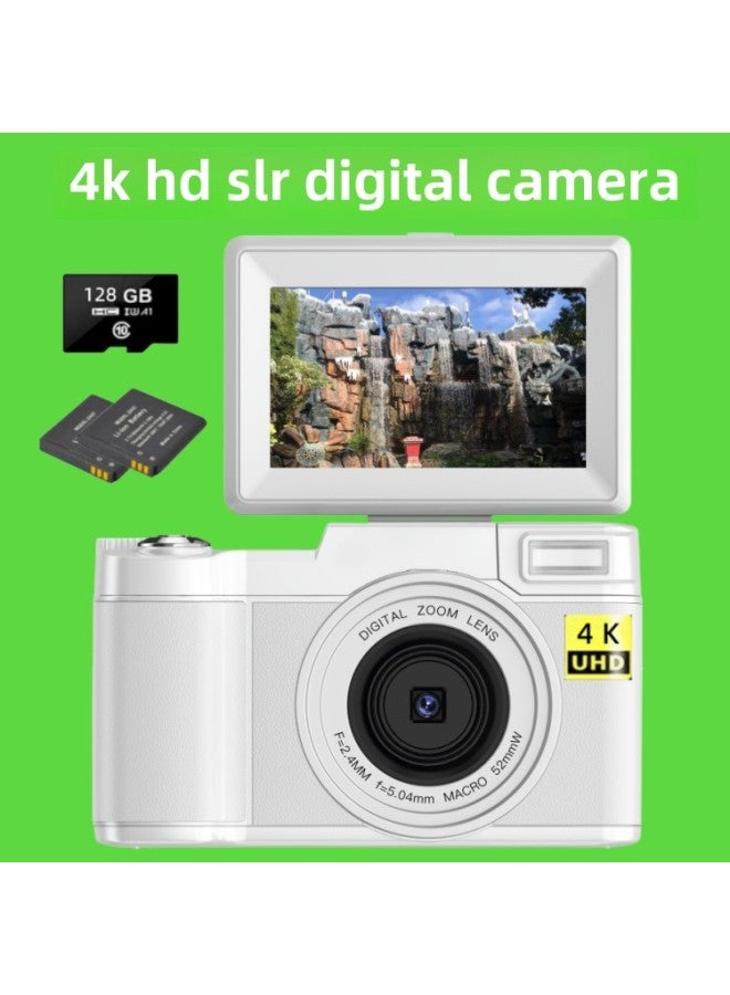 E-commerce Digital Camera Video Camera 48 Million Full HD 4K With Flip HD Screen R200S-Color:White Standard Chinese Version  - Image 2
