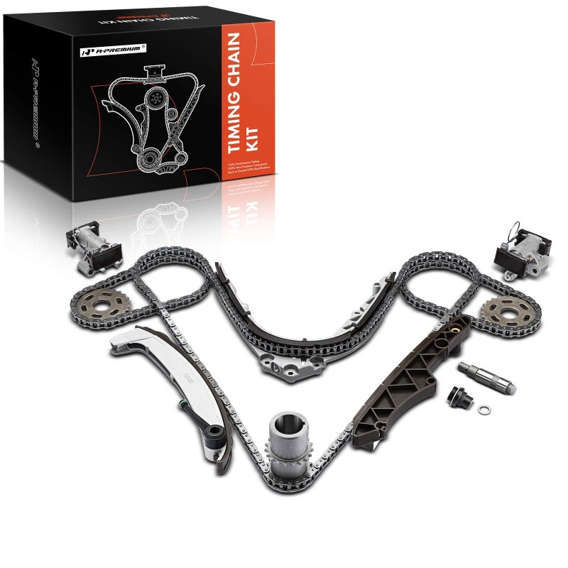 طقم سلسلة توقيت المحرك APremium مع توتر و مسنن مناسب لـ DOHC 8 أسطوانات 4.6L 4.4L متوافق مع BMW E39 E38 E53 E52 E31 540i 1997-2003 740i 0001 740iL 9601 840Ci X5 0003 Z8 2003