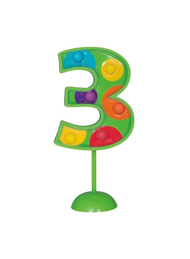 Amscan Vibrant Light-Up Accessory Green Flashing Number "3" Decoration - 6.75" (1 Pc.) - Perfect for Any Memorable Moment  - Image 1