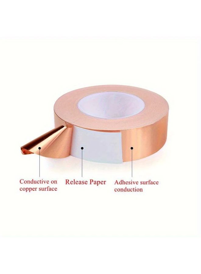 Rose Golden Copper Foil Tape 039 Inch Heat Resistant Conductive Shielding for Electrical Repair - Image 5