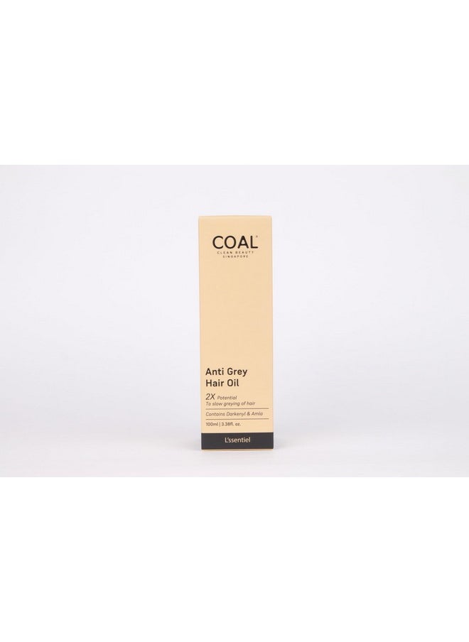 COAL CLEAN BEAUTY - Antigrey Hair Oil With Darkenyl & Amla 2X Potential To Slow Premature Hair Greying Naturally Men & Women All Hair Types 100Ml - Image 1