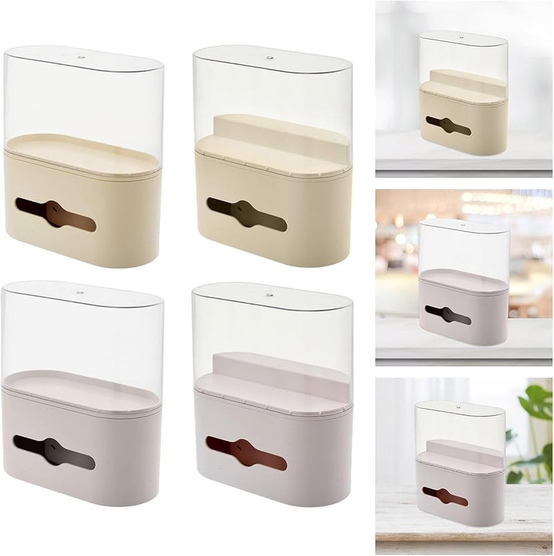 White Modern Tissue Box With Hidden Storage And Remote Control Holder For Living Room Decor - Image 3