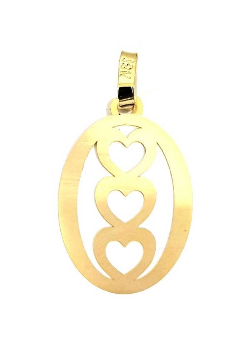 Hamsa.ae 18K Pure Gold Triple Heart Design Necklace For Women - Image 3