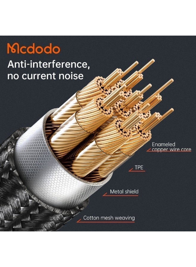 مكدودو USB Type-C to 3.5mm AUX Jack Coil Cable CA-0900 Castle Series – 1.8m - Image 5