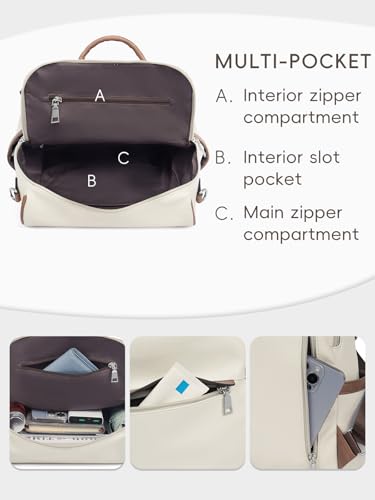 CLUCI Backpack Purse for Women, Womens Backpack Purse, PU Leather Anti-theft Large Fashion Designer Travel Bag Ladies Shoulder Bags - Image 5