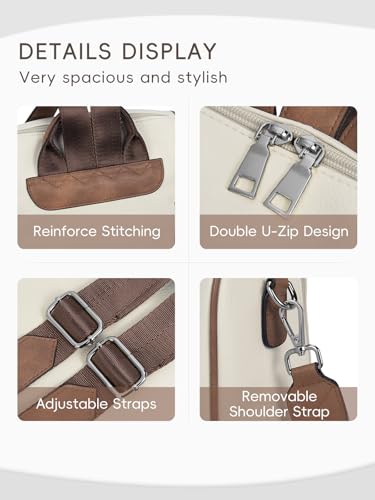 CLUCI Backpack Purse for Women, Womens Backpack Purse, PU Leather Anti-theft Large Fashion Designer Travel Bag Ladies Shoulder Bags - Image 4