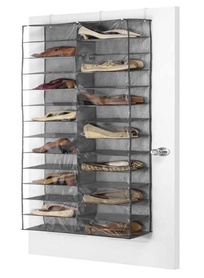 Whitmor Over The Door Shoe Shelves - 26 Sections - Crosshatch Gray - Image 2