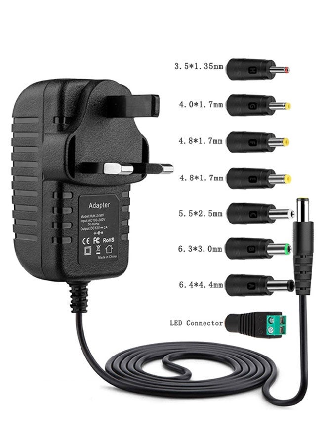8 في 1 كابل شحن موصل محول الطاقة العالمي 12 فولت ، مع 8 رحلات موصل لأضواء الشريط LED ، جهاز توجيه لاسلكي ، مفاتيح محور USB ، كاميرات الأمن ، صناديق DVR CCTV ، صندوق التلفزيون الطاقة - Image 2