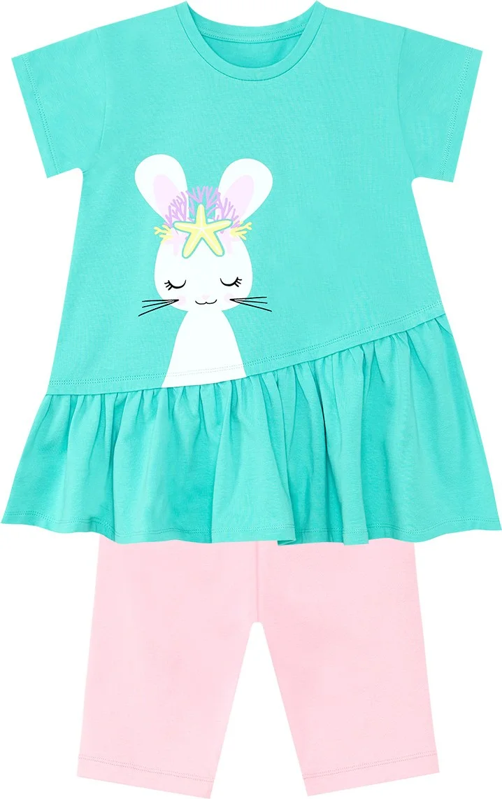 دينوكيدس طقم تي شيرت وبنطلون ضيق للبنات من Sea Rabbit