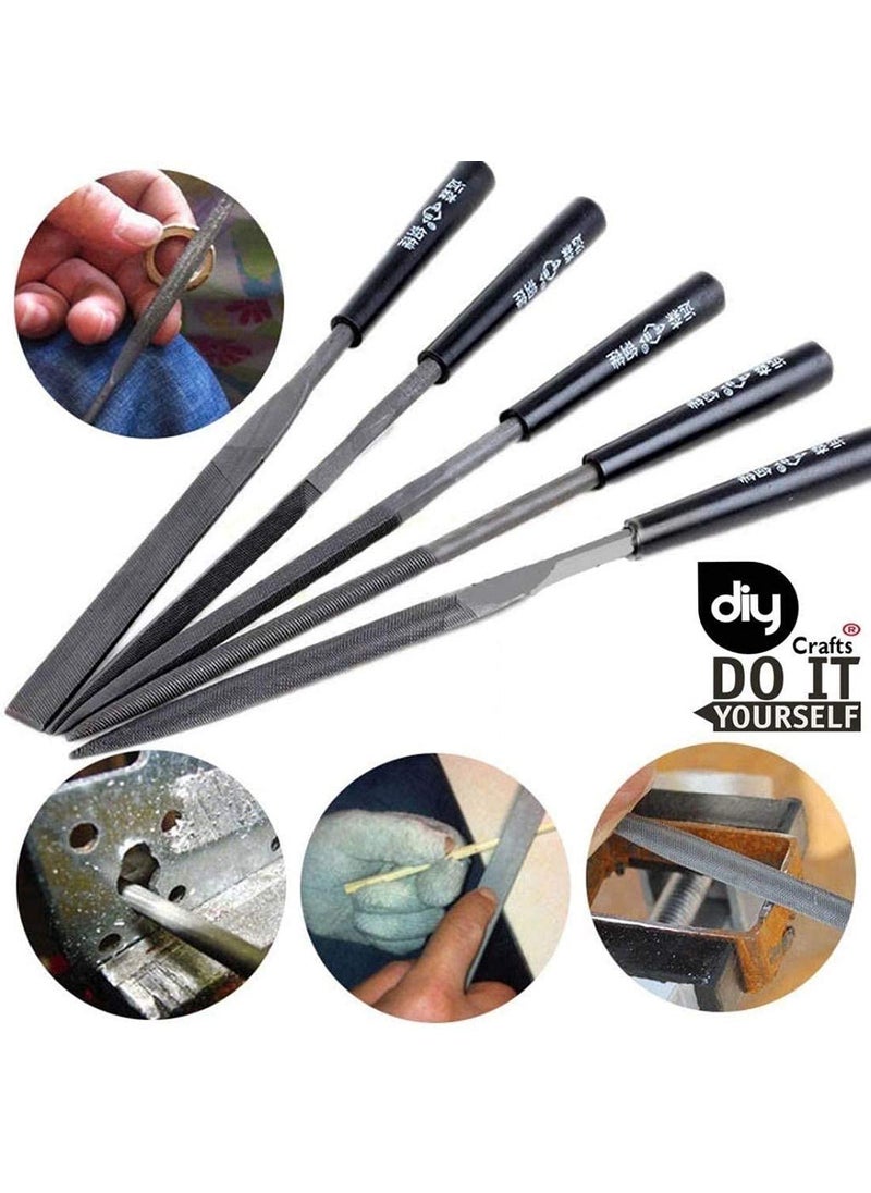 DIY Crafts Diy Crafts 11819 13425 Needle File Set Files for Metal Glass Stone Jewelry Wood Carving Multicolor Pack of 5  - Image 2