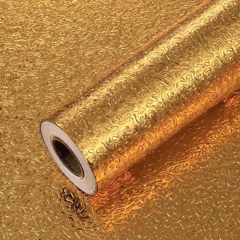 klarako Kitchen OilProof Stickers Oil Proof Wall Stickers Wallpaper Kitchen Backsplash Wall Protector Aluminium Foil Self Adhesive Kitchen Stickers Waterproof Cupboard Stickers (5m) - Image 1