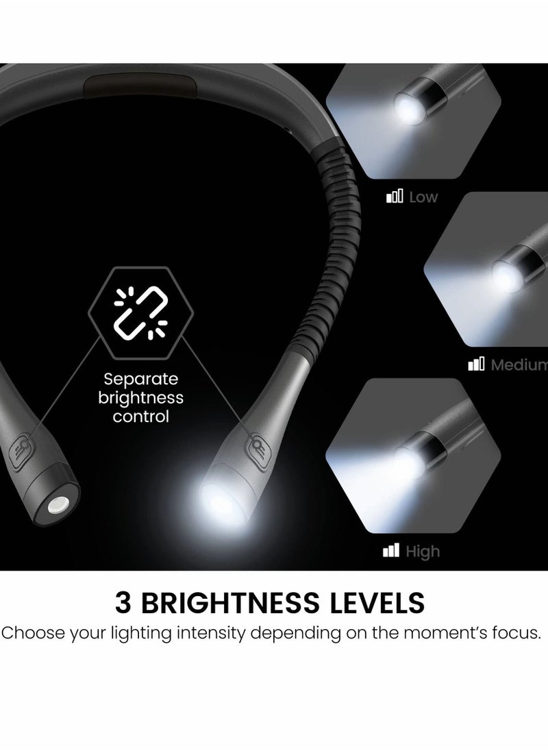 LED Neck Reading Light, Book Light for Reading in Bed at Night, USB Rechargeable, 360° Bendable Flexible Arm, for Reading - Image 2