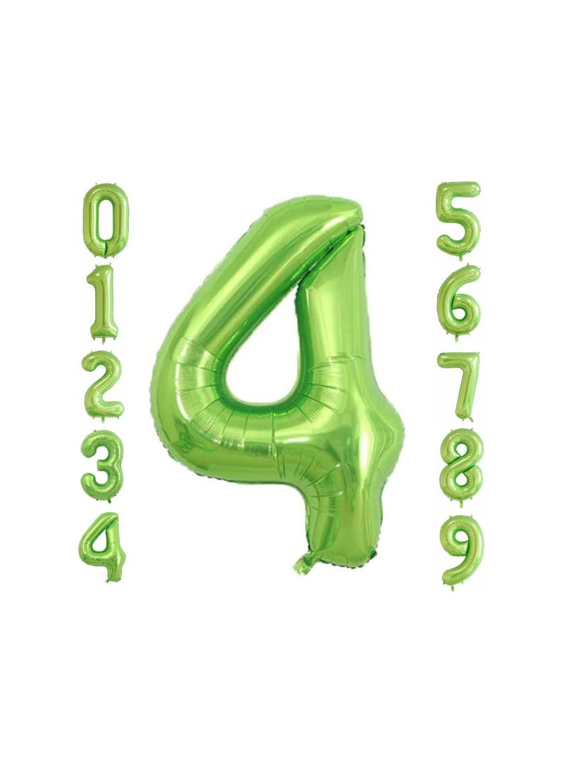 Party with Emma Green Number Balloons 40 Inch Birthday Foil Balloon Party Decorations Supplies Wedding Bachelorette Birthday Bridal Shower Graduation Anniversary Celebration Decoration Fly with Helium (Number 4) - Image 1