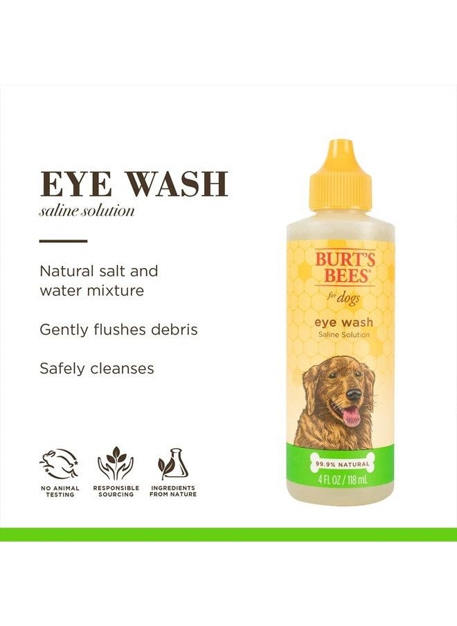Burt's Bees - for Pets Dogs Natural Eye Wash with Saline Solution | Eye Wash Drops for Dogs Or Puppies | Eliminate Dirt and Debris from Dog Eyes with Dog Eye Rinse, 4oz - Image 1
