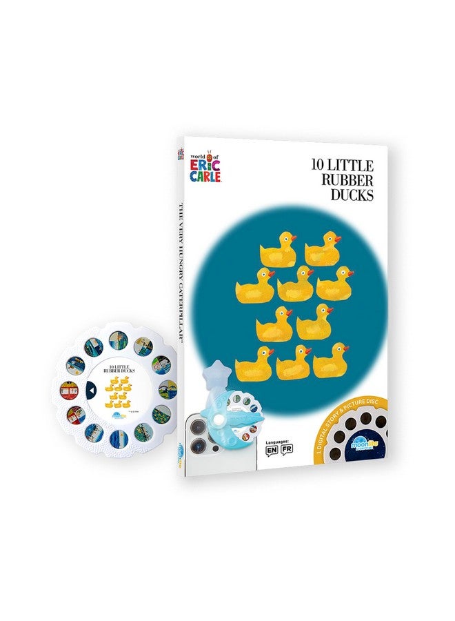 مونليت جهاز عرض قصصي صغير للأطفال، 10 كتب قصصية قبل النوم لبط مطاطي صغير مع تأثيرات صوتية ممتعة، كتب قصصية رقمية للأطفال، جهاز عرض قصصي غامر للأطفال - Image 1