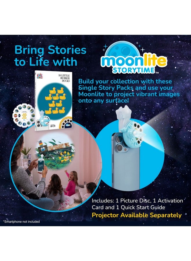 مونليت جهاز عرض قصصي صغير للأطفال، 10 كتب قصصية قبل النوم لبط مطاطي صغير مع تأثيرات صوتية ممتعة، كتب قصصية رقمية للأطفال، جهاز عرض قصصي غامر للأطفال - Image 2