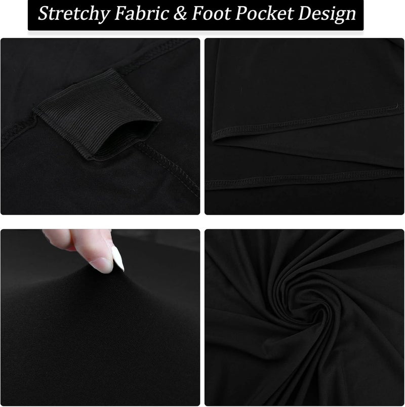 klarako 4 Pack 5FT Round Spandex Tablecloth 60 Inch Black Stretchable Table Cover Washable and Wrinkle Resistant Table Cloth, Fitted Round Table for Wedding, Banquet, Birthday, Party, Restaurant (Black) - Image 3