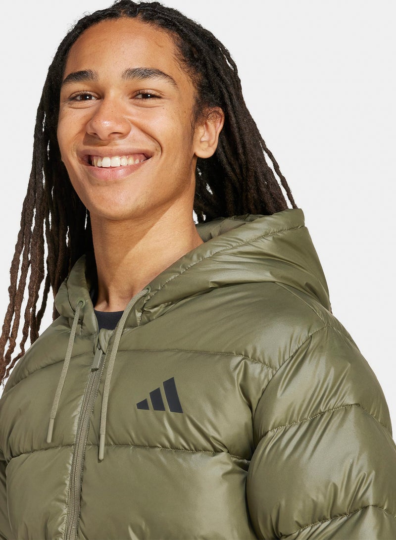 Adidas Essentials Climawarm Synthetic Down Puffer Hooded Jackets - Image 4