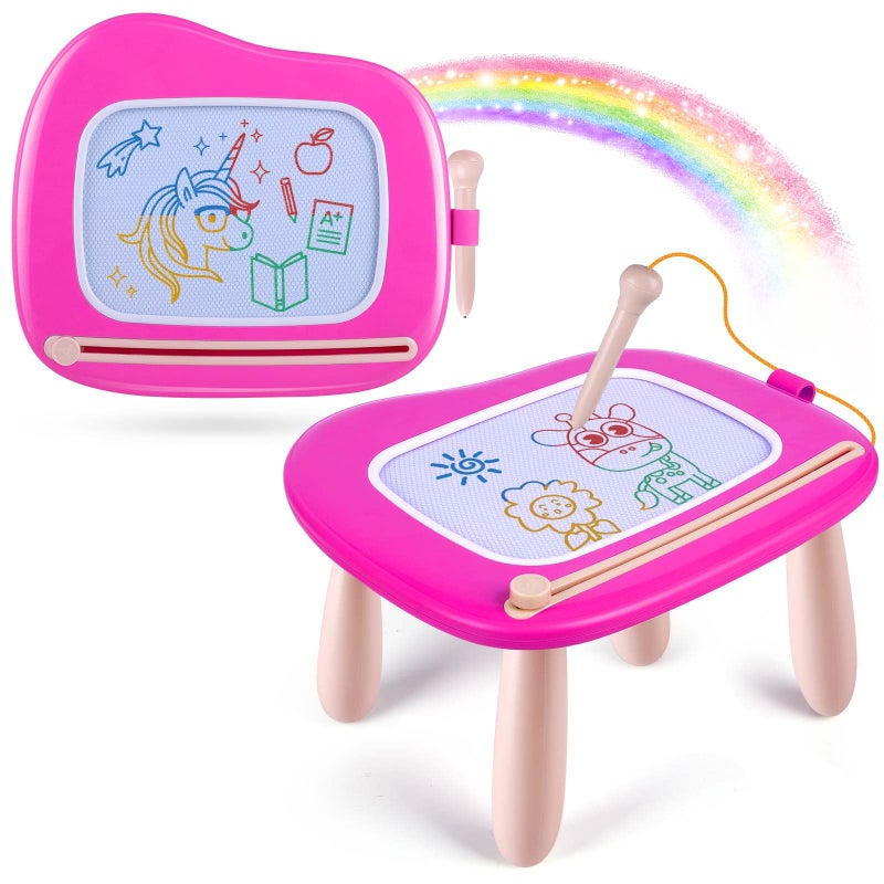 Smasiagon Magnetic Drawing Board for Toddlers Erasable Doodle Board for Home Travel  Preschool  Fun  Educational Toy for Baby Girls BoysAges 13 Rose - Image 2