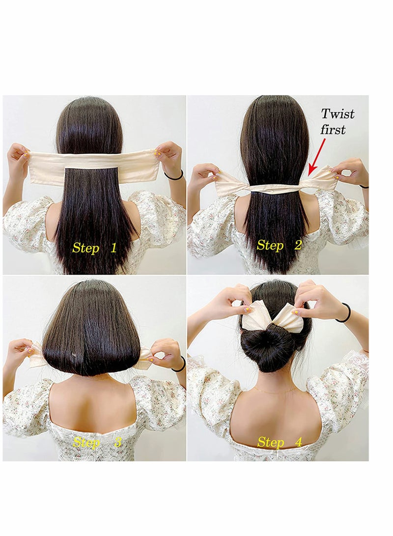 Loquat Hair Bun Clip Fast Bun Tool for Women Large Elastics Cloth Hair Bands - Image 2